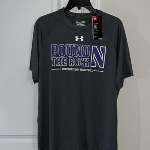 New Under Armour Northwestern Wildcats Pound The Rock Basketball 🏀 T Shirt L LG